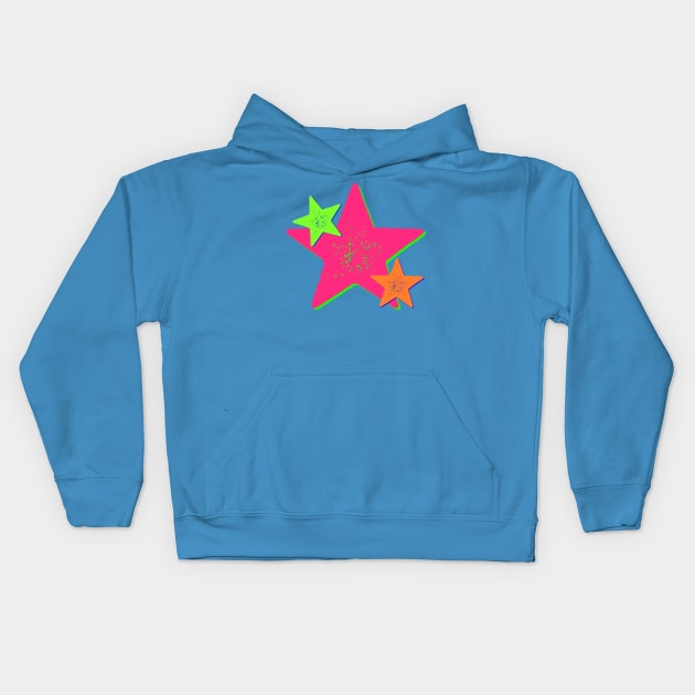 Colorful Bright Stars Kids Hoodie by AlondraHanley